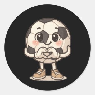 Soccer Ll With Heart Hands Love Cute Soccer Ll Classic Round Sticker