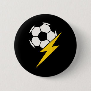 Soccer Ll With Yellow Lightning Bolt Team Coach Or 6 Cm Round Badge