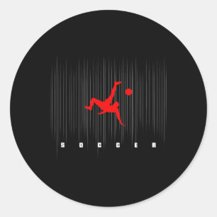 Soccer Logo Motif Soccer For Men Boys Soccer Playe Classic Round Sticker