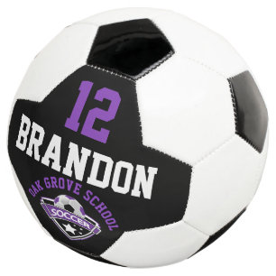 Soccer  Logo - Purple, Black and White Soccer Ball