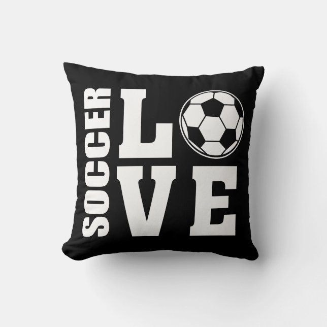 Soccer Love Black Cushion (Front)