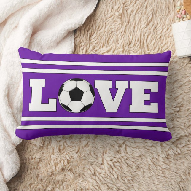 Soccer LOVE Custom Colours Cute Sports Player Lumbar Cushion (Blanket)
