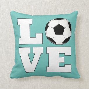 Soccer LOVE Soccer Player Custom Colors Sports Fan Cushion