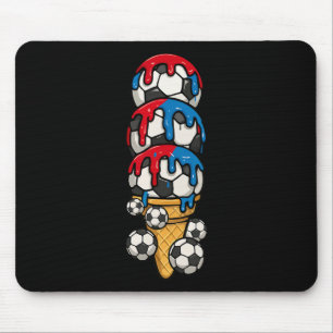 Soccer Lover Ice Cream Cone Drip Art For Sporty Su Mouse Pad