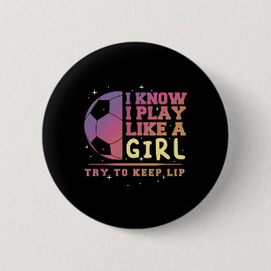 Soccer Lover Player Girl Funny Byll Vintage Coach 6 Cm Round Badge
