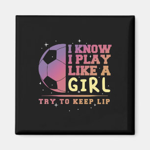 Soccer Lover Player Girl Funny Byll Vintage Coach Magnet