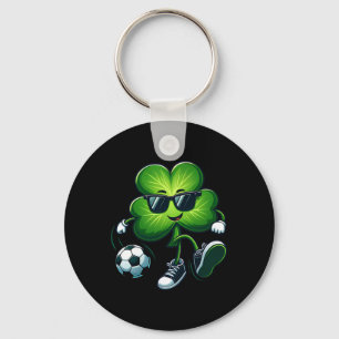 Soccer Lovers Players St Patricks Day Shamrock Men Key Ring