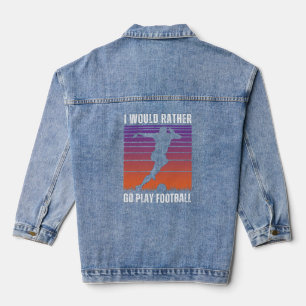 Soccer Lovers Quote with White Text Denim Jacket