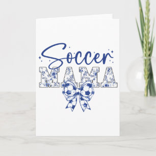Soccer Mama Coquette Bow Funny Soccer Cheer Mama Card