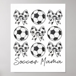 Soccer Mama Coquette Bow Soccer Mom Soccer Season Poster