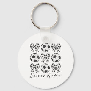 Soccer Mama Coquette Bow Soccer Mum Soccer Season  Key Ring