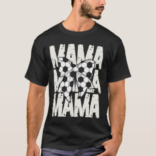 Soccer Mama Coquette Bow Sports Mom Cute Soccer Ga T-Shirt