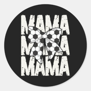 Soccer Mama Coquette Bow Sports Mum Cute Soccer Ga Classic Round Sticker