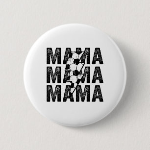Soccer Mama Distressed Lightning Bolt Mom 6 Cm Round Badge