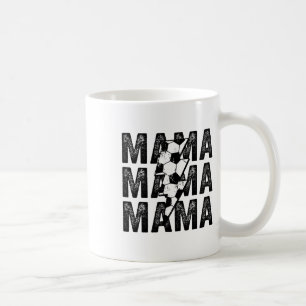 Soccer Mama Distressed Lightning Bolt Mom Coffee Mug