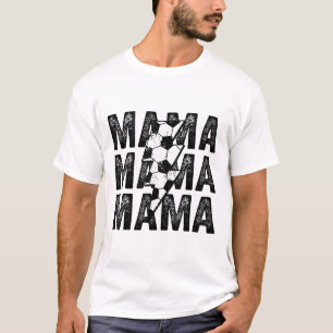 Soccer Mama Distressed Lightning Bolt Mom T-Shirt