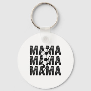 Soccer Mama Distressed Lightning Bolt Mum Key Ring
