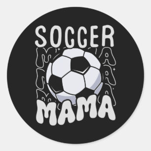 Soccer Mama Groovy Retro Soccer Mum Mothers Day Classic Round Sticker