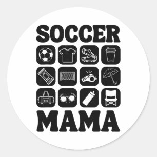Soccer Mama Icons Soccer Essential  Classic Round Sticker