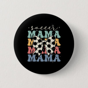 Soccer Mama Retro Groovy Soccer Softll Mom _1 6 Cm Round Badge