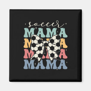 Soccer Mama Retro Groovy Soccer Softll Mom _1  Magnet