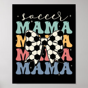 Soccer Mama Retro Groovy Soccer Softll Mom _1  Poster