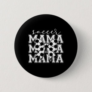 Soccer Mama Retro Groovy Soccer Softll Mom 6 Cm Round Badge