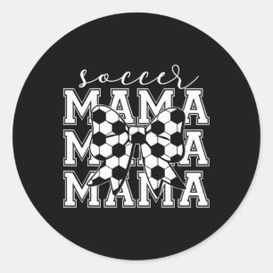 Soccer Mama Retro Groovy Soccer Softll Mom Classic Round Sticker