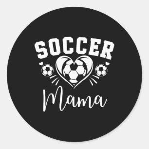 Soccer Mama Soccer Heart Classic Round Sticker