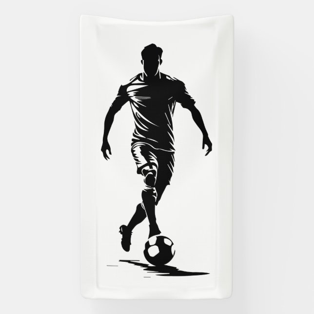 Soccer man with ball banner (Vertical)