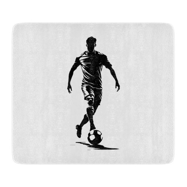 Soccer man with ball cutting board (Front)