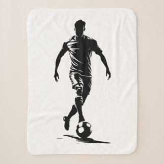 Soccer man with ball design. sherpa blanket