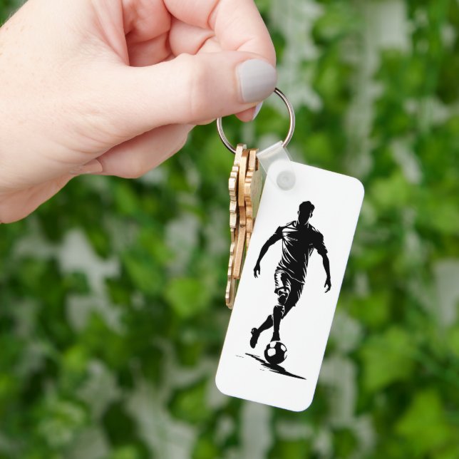 Soccer man with ball key ring (Hand)