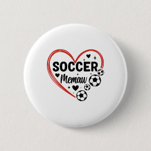 Soccer Memaw Heart Soccer Player Memaw 6 Cm Round Badge