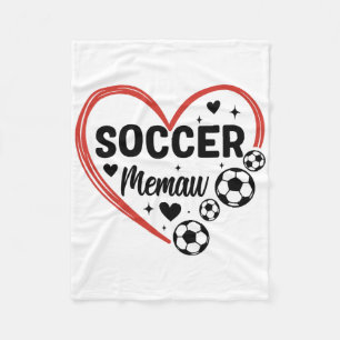 Soccer Memaw Heart Soccer Player Memaw Fleece Blanket