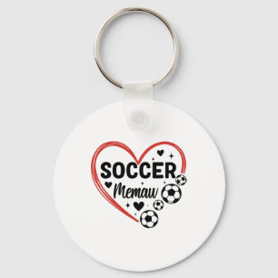 Soccer Memaw Heart Soccer Player Memaw Key Ring