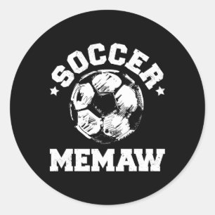 Soccer Memaw Soccer Ll Distressed Funny Soccer Mem Classic Round Sticker