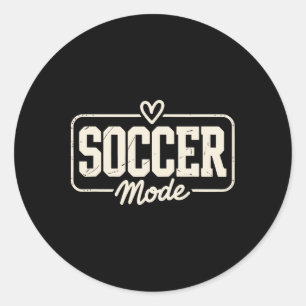 Soccer Mode, Fun Heart And Field Sports For Sport Classic Round Sticker