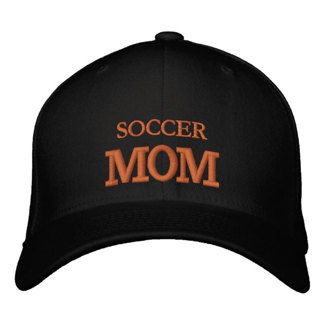 SOCCER MOM embroidered baseball cap gold / white (Front)