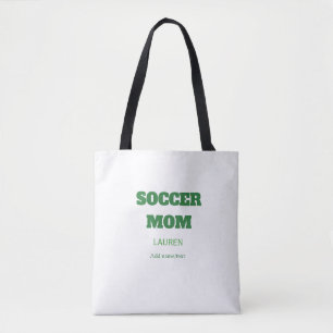 SOCCER MOM FOOTBALL MOTHERS DAY GIFTS GREEN SIMPLE TOTE BAG