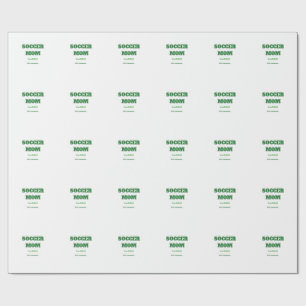 SOCCER MOM FOOTBALL MOTHERS DAY GIFTS GREEN SIMPLE WRAPPING PAPER