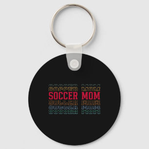 Soccer Mom Funny Layered Text Mother Mama Coach Key Ring