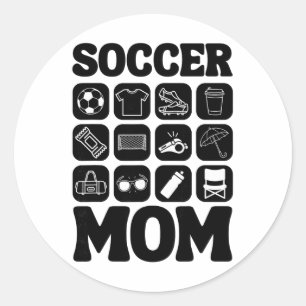 Soccer Mom Icons Soccer Essential _2  Classic Round Sticker