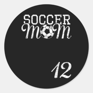 Soccer Mom Jersey Number 12 Favorite Player #12 Te Classic Round Sticker