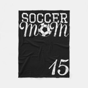 Soccer Mom Jersey Number 15 Favorite Player #15 Te Fleece Blanket