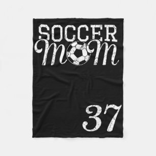 Soccer Mom Jersey Number 37 Favorite Player #37 Te Fleece Blanket