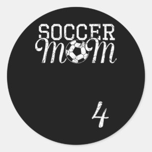 Soccer Mom Jersey Number 4 Favorite Player #4 Team Classic Round Sticker