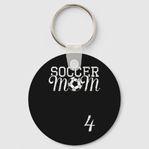 Soccer Mom Jersey Number 4 Favorite Player #4 Team Key Ring