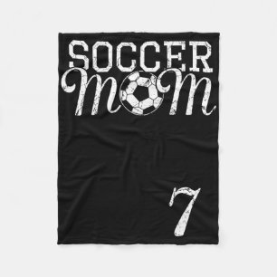 Soccer Mom Jersey Number 7 Favorite Player #7 Team Fleece Blanket