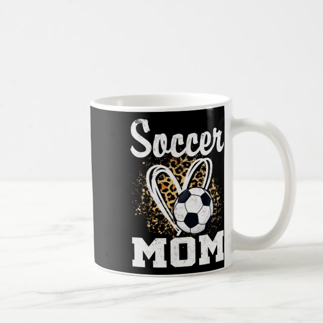 Soccer Mom Leopard Heart  Coffee Mug (Right)
